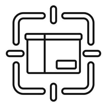 Tracking system detecting parcel during delivery process icon 스톡 일러스트