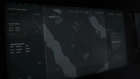 Tracking system has detected the landing location of the selected aircraft Stock Footage 221292457