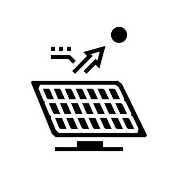 Tracking system solar panel glyph icon vector illustration Stock Illustration