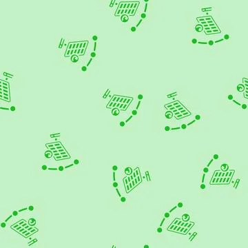 Tracking system solar panel glyph vector seamless pattern Illustrazione stock