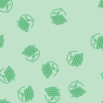 Tracking system solar panel line seamless pattern Ilustración de archivo