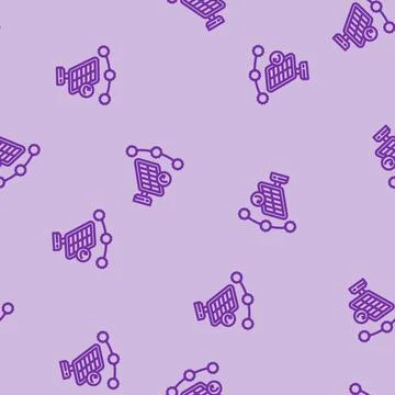 Tracking system solar panel line vector seamless pattern Stockillustratie