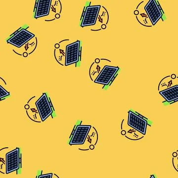 Tracking system solar panel vector seamless pattern Stock Illustration