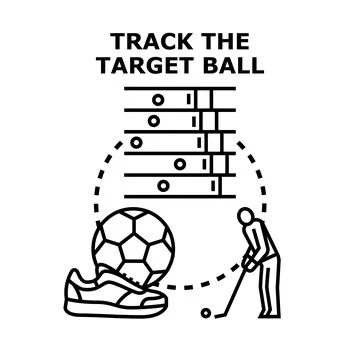 Tracking target ball and goal score progress Stock Illustration