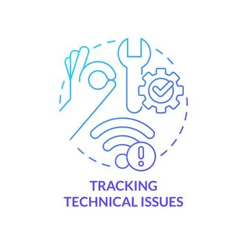 Tracking technical issues blue gradient concept icon Stock Illustration