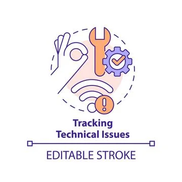 Tracking technical issues concept icon Stock Illustration