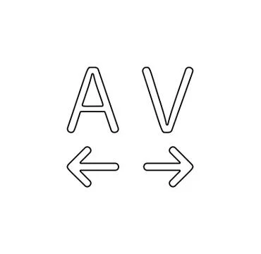 Tracking, text icon. Simple thin line, outline vector of Text editor icons fo Stock Illustration