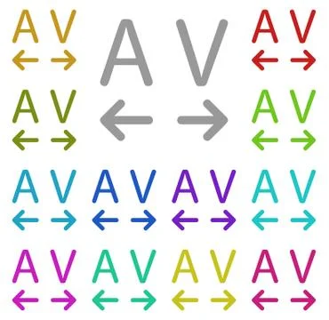 Tracking, text multi color icon. Simple thin line, outline vector of Text edi Stock Illustration