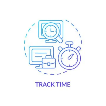 Tracking time blue gradient concept icon Illustrazione stock