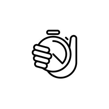 Tracking Time with a Hand Stopwatch for Efficiency Stock Illustration