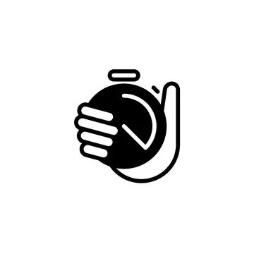 Tracking Time with a Hand Stopwatch for Efficiency Stock Illustration