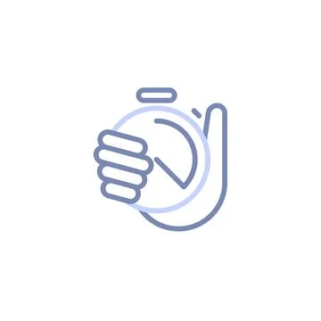 Tracking Time with a Hand Stopwatch for Efficiency Stock Illustration