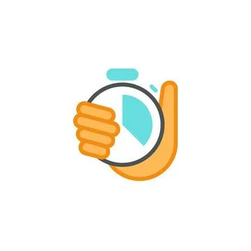 Tracking Time with a Hand Stopwatch for Efficiency Stock Illustration