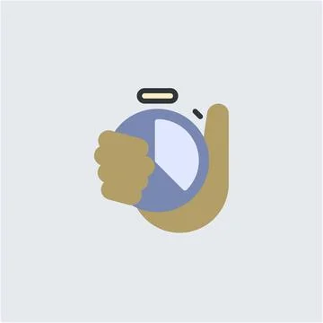 Tracking Time with a Hand Stopwatch for Efficiency Stock Illustration