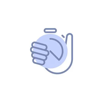 Tracking Time with a Hand Stopwatch for Efficiency Stock Illustration