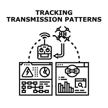 Tracking transmission patterns data analysis 库存插图