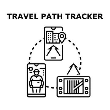 Tracking travel path and delivery logistics concept Stock Illustration