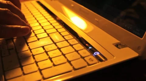 Tracking typing on laptop computer Video stock 10591048