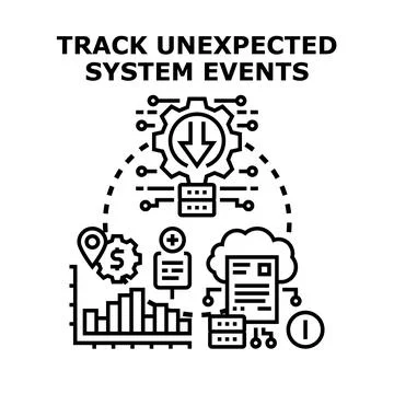 Tracking unexpected system events icon concept Stock Illustration
