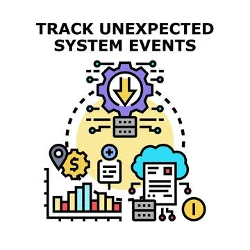 Tracking unexpected system events icon concept イラスト素材