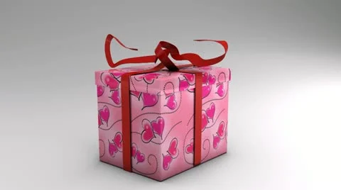 Tracking into valentine's day gift box with 2 alpha channels Video stock 22038079
