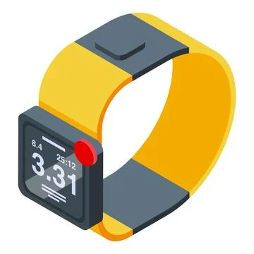 Tracking watch icon isometric vector. Health runner Stock Illustration