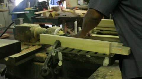 Tracking in on Wood Being Drilled Stock Footage 10790410