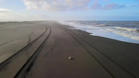 Tracks on the Beach 스톡 동영상 317300946