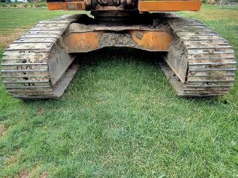 The tracks of an excavator Stock Photos