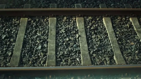 Tracks in motion CU fast Left to Right Stock Footage 76810191