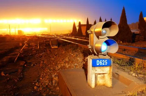 The tracks in the night Stock Photos