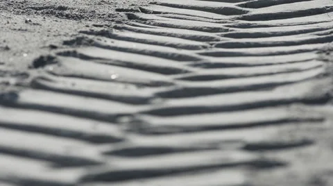 Tracks in the sand. Video stock 44258692