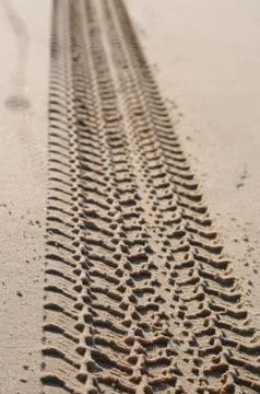 Tracks On Sand Stock Photos