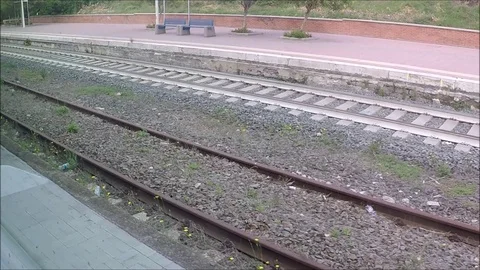 Tracks seen from the train window Stock Footage 117856856