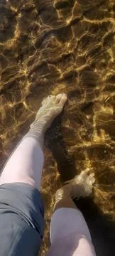 Tracks in the shallows Foto stock