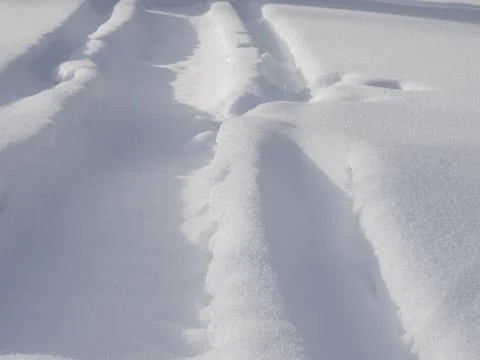 Tracks in snow Stock Photos