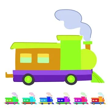 Tracks train toy vector cartoon graphic Stock Illustration