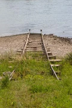 Tracks into water Foto stock