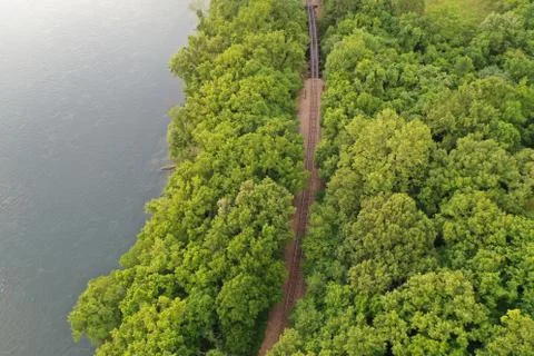 Tracks on White River Foto stock