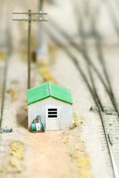 Trackside cabin Stock Photos