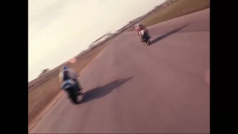 Trackside View of Motorcycle Racing, Australia, 1979 Vídeos de archivo 338430351