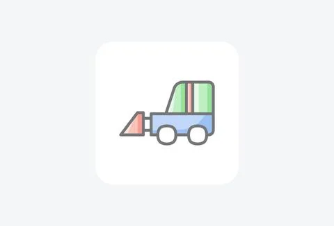 Tracktor, vehicle fully editable vector fill icon Stock Illustration