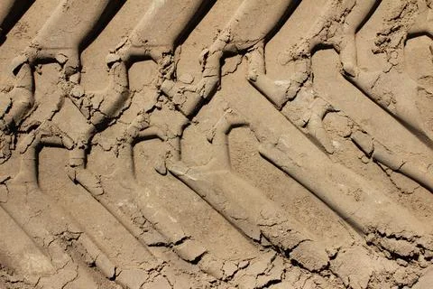 Tracktor wheel protector on sand. Stock Photos