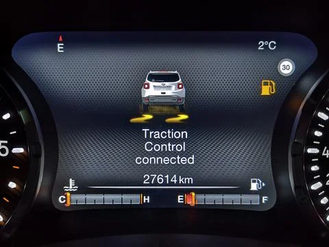 Traction Control Car Information Display Stock Photos