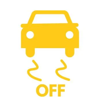 Traction control off warning light control system indicator light Stock Illustration