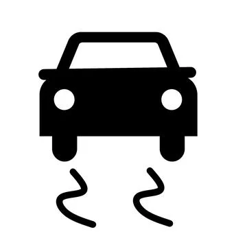 Traction control warning light control system indicator light black silhouet Stock Illustration