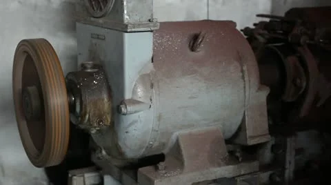 Traction Elevator Mechanism electric motor _1 Stock Footage 11030213