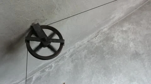 Traction Elevator Mechanism wheel _1 Stock-Footage 11034518
