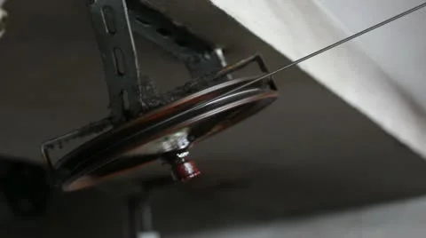 Traction Elevator Mechanism wheel _3 Stock Footage 11034997