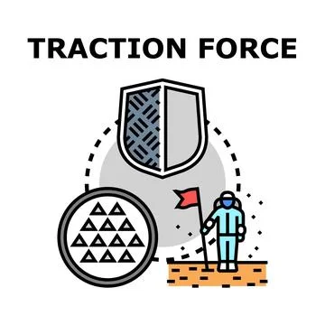 Traction force concept achieving goals and stability Ilustração Stock